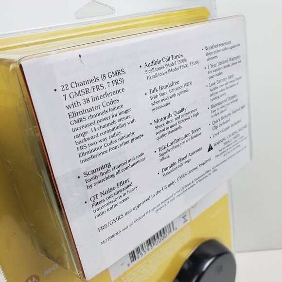 Motorola Talkabout T5000R Walkie Talkies Two Way Radios FRS/GMRS Sealed - Picture 6 of 10